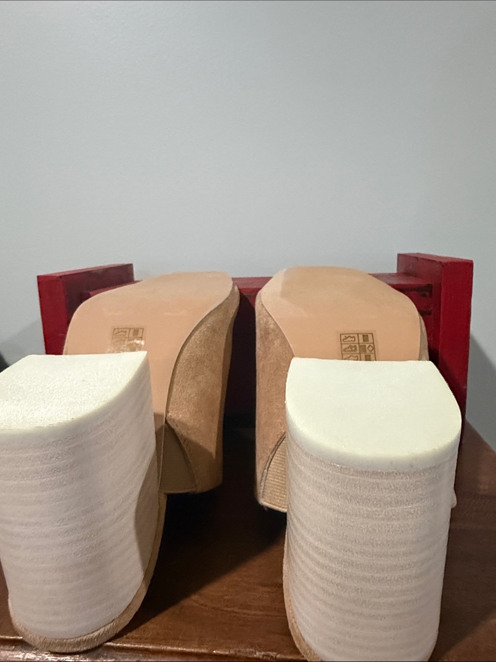 Oasis Society Tan Suede Slip-On Block Heel Mules - Picture 2 of 3